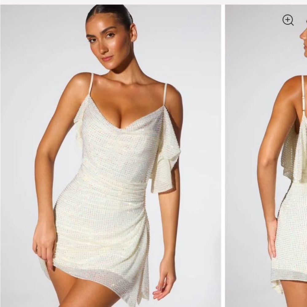 Embellished corset mini dress